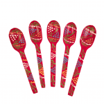 Lingura din lemn pictata manual Culoarea Rosie