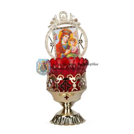 Candelă perforată mare Fecioara Maria cu Pruncul 12 x 8 cm