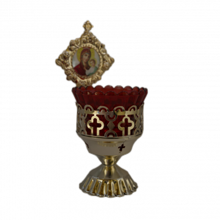 Candelă perforată mare Fecioara Maria cu Pruncul 12 x 8 cm