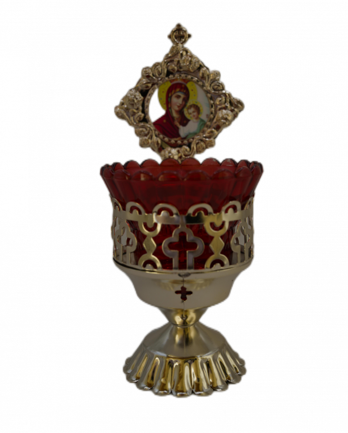 Vela grande perforada Virgen María con el Niño