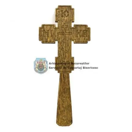Cruce Ortodoxa Lemn Pravilă Gravată mică