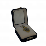 Cruciuliță bicolora in cutie de catifea - albastra