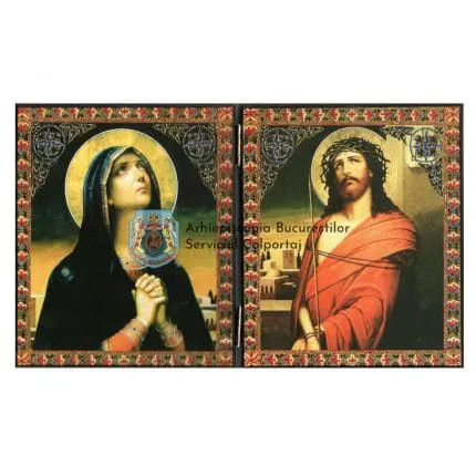 Icoană Diptica Mică - Fecioara Maria si IIsus Model 2