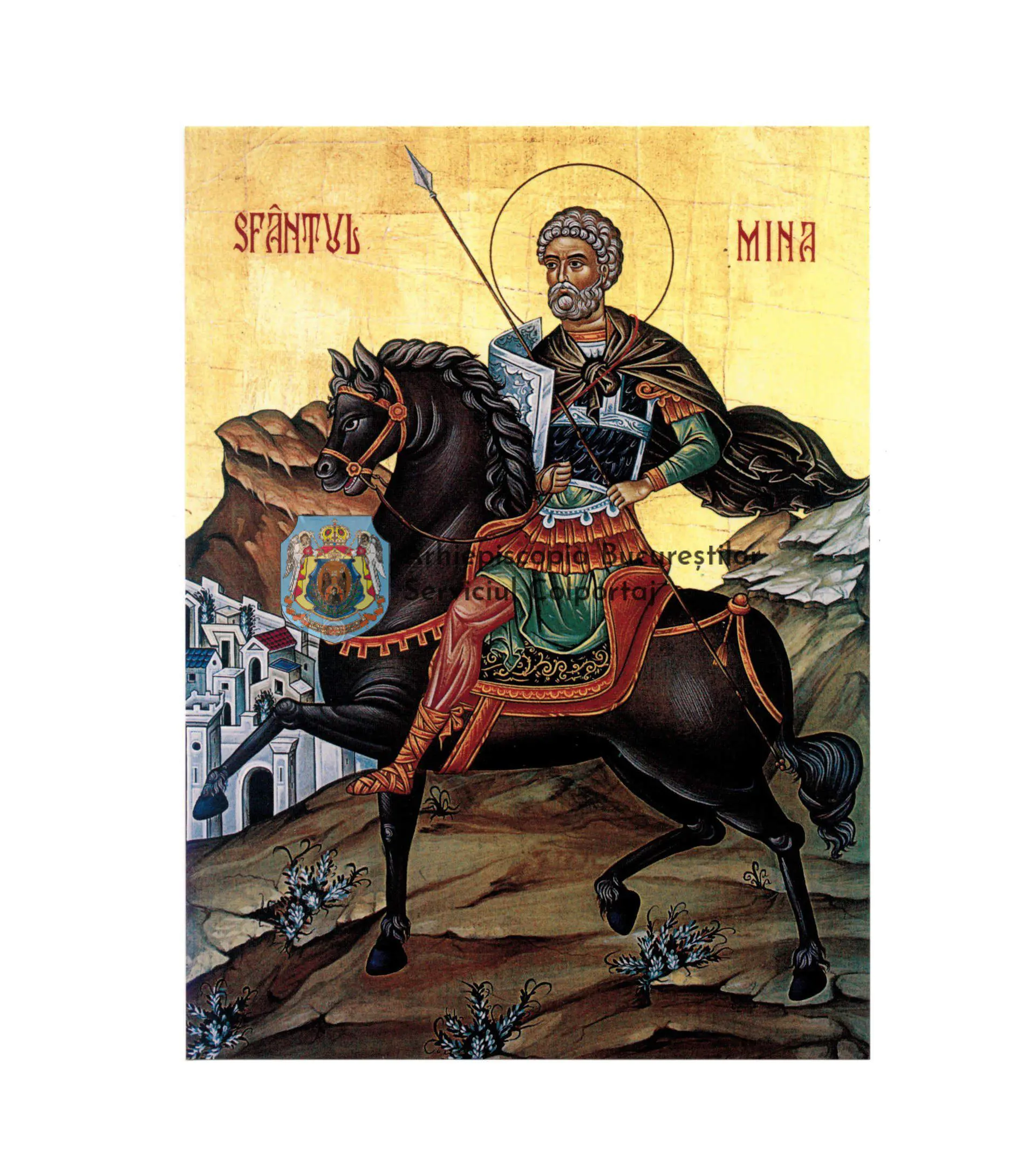 Icoană Sfântul mare Mucenic Mina Icoană Sfântul mare Mucenic Mina