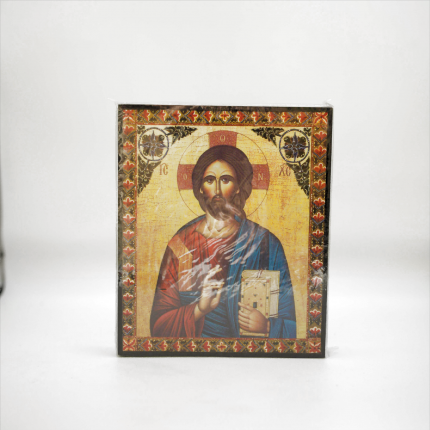 Icoană cu Iisus Binecuvântând – 12×10 cm, Sfințita
