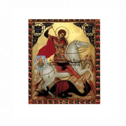 Icoană mica cu Sfântul Gheorghe 12 x 10 cm