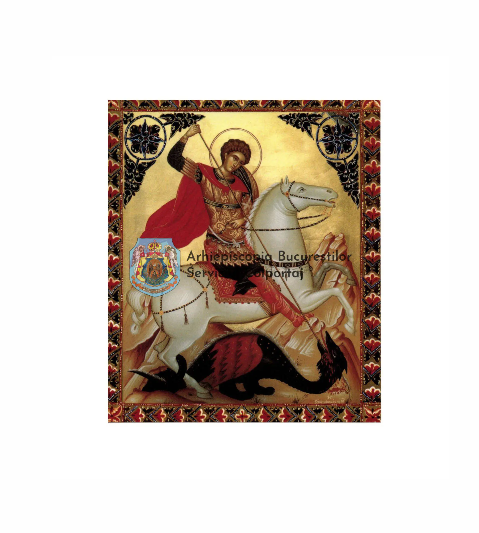 Icoană mica cu Sfântul Gheorghe 12 x 10 cm Icoană mica cu Sfântul Gheorghe 12 x 10 cm