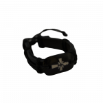 Pulsera de cuero con medallón negro - Accesorio religioso sagrado