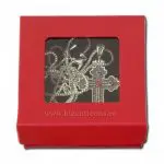 Colier cu Cruce din Metal Piatra Roșie, Sfintita - imagine 2