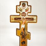 Cruce Ortodoxă din Lemn – Stil Rusesc, 14x7,8 cm
