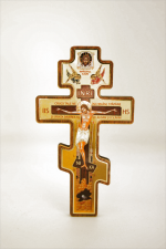 Cruce Ortodoxă din Lemn – Stil Rusesc, 14x7,8 cm