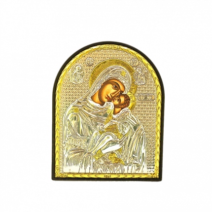 Icoană Argintată Maica Domnului „Dulcea Sărutare”