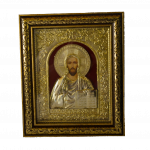 Icoană Aurie în Ramă – Iisus Hristos Binecuvantand, 15 x 25 cm, Sfințită