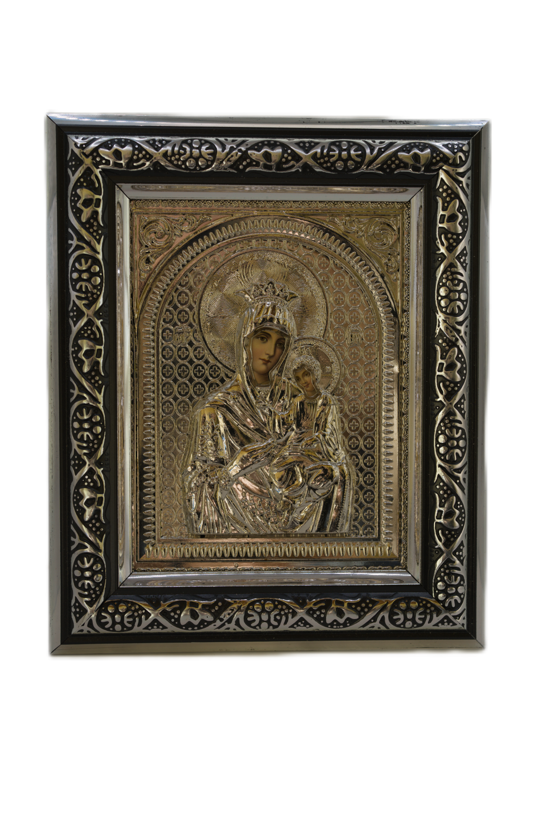 Icoana in rama 14x17 cm Maica Domnului cu Pruncul Icoana Argintie Maica Domnului cu Pruncul 14x17 cm - imagine 1