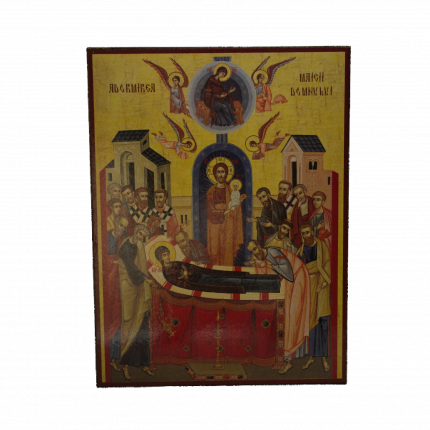 Icoană pe Lemn – Adormirea Maicii Domnului, 20×24 cm, Sfințită