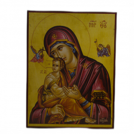 Icoană pe Lemn – Maica Domnului Pathousa, 20×24 cm, Sfințită