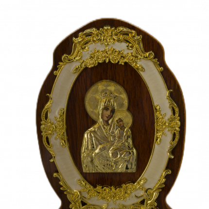 Icoană pe Lemn – Maica Domnului cu Pruncul, 15×25 cm, Sfințită
