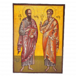 Icoană pe Lemn – Sfinții Apostoli Petru și Pavel, 14×19 cm