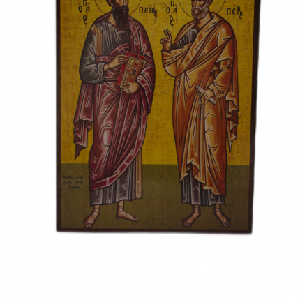 Icoană pe Lemn – Sfinții Apostoli Petru și Pavel, 14×19 cm, Sfințită