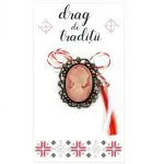 Broche martisor Dama con camelias