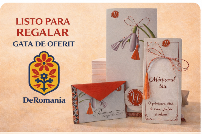 Mărțișor broșă inimioară cu punguță cadou și mesaj personalizat - imagine 2