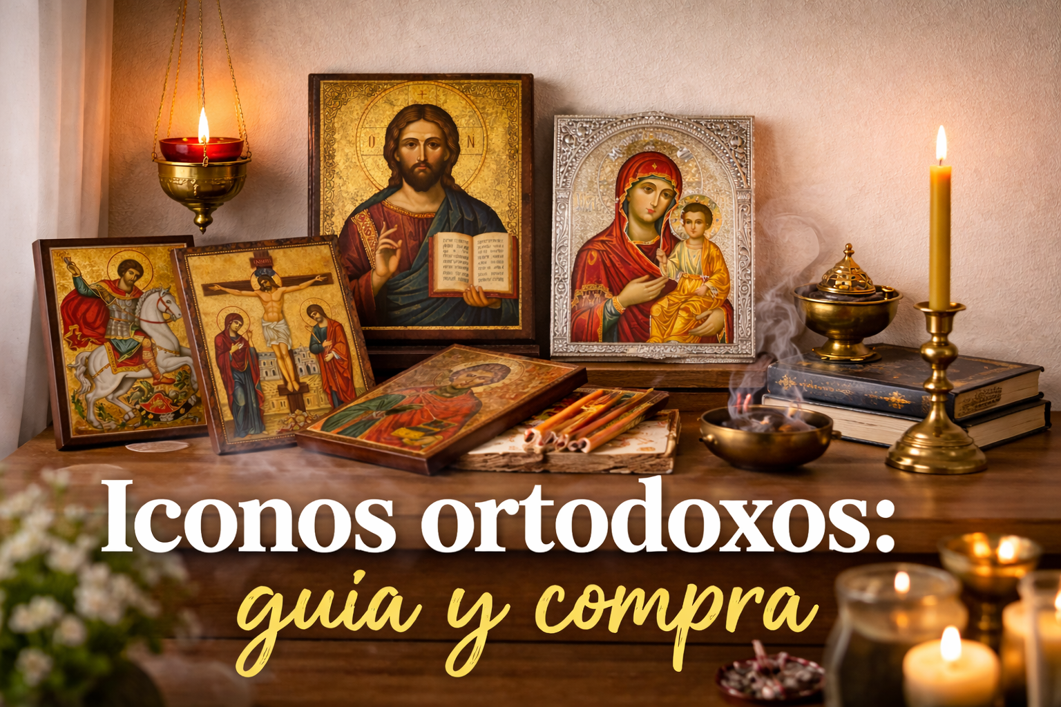 Iconos ortodoxos con vela, cirios e incienso: guía para comprar online en España