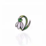 Mărțișor broșă ghiocel cu punguță cadou și mesaj personalizat - Imagen 4