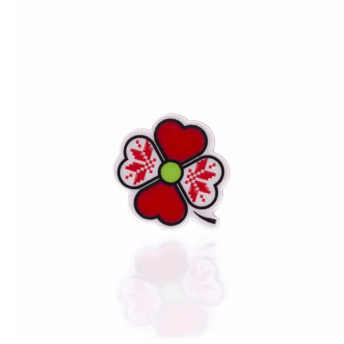 Mărțișor broșă trifoi cu punguță cadou și mesaj personalizat - Imagen 5