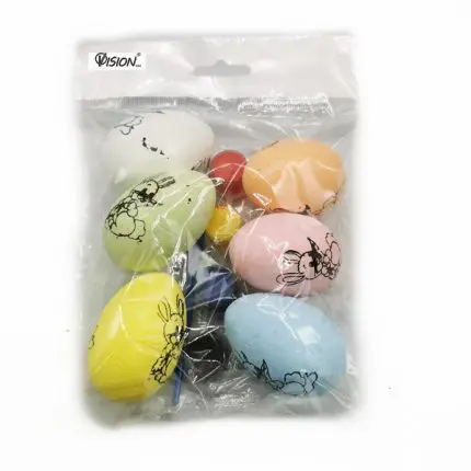Set 6 Ouă Colorate din Polistiren pentru Vopsit – Activitate Creativă de Paște Ortodox