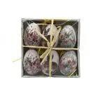 Set 6 Ouă de Paște cu Iepurași Decorativi – Ornamente Festive de Paște Ortodox, 4 x 6 cm