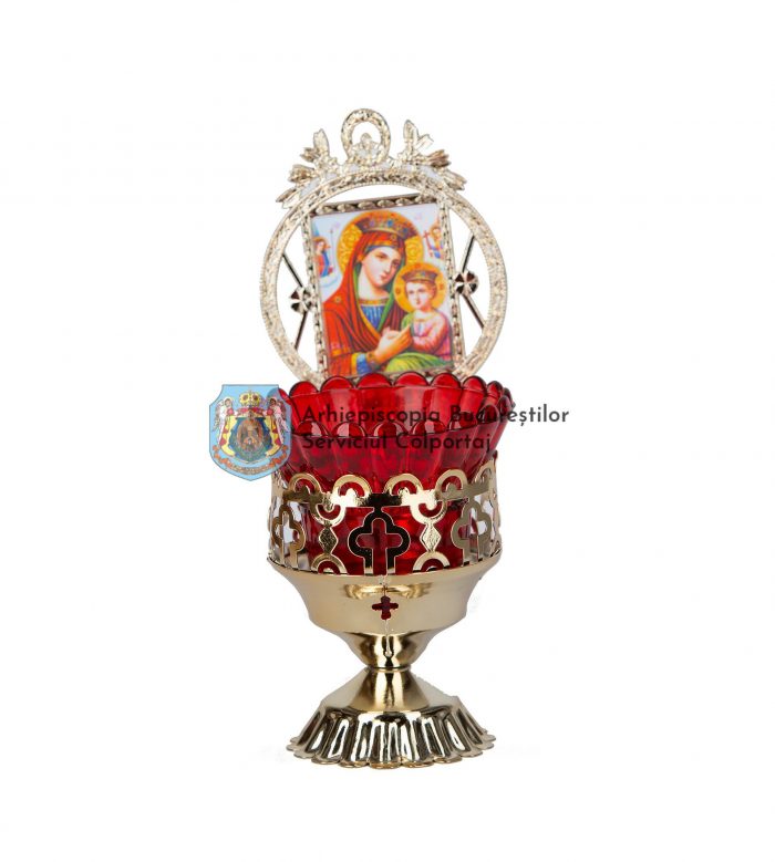 Candelă perforată mare Fecioara Maria cu Pruncul 12 x 8 cm - Imagen 1