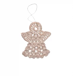 Decoratiune plata Craciun crosetata manual macrame Inger