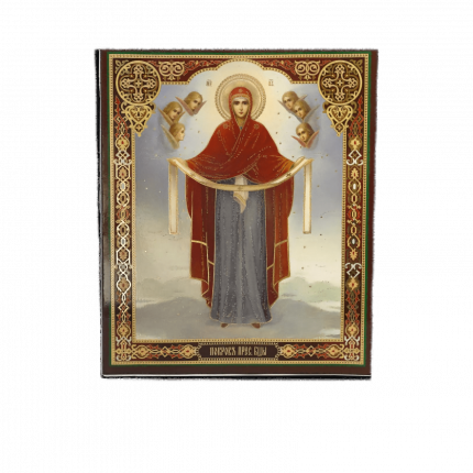Icono de la Cubierta de la Virgen María Pal - Pequeño 16 x 11 cm