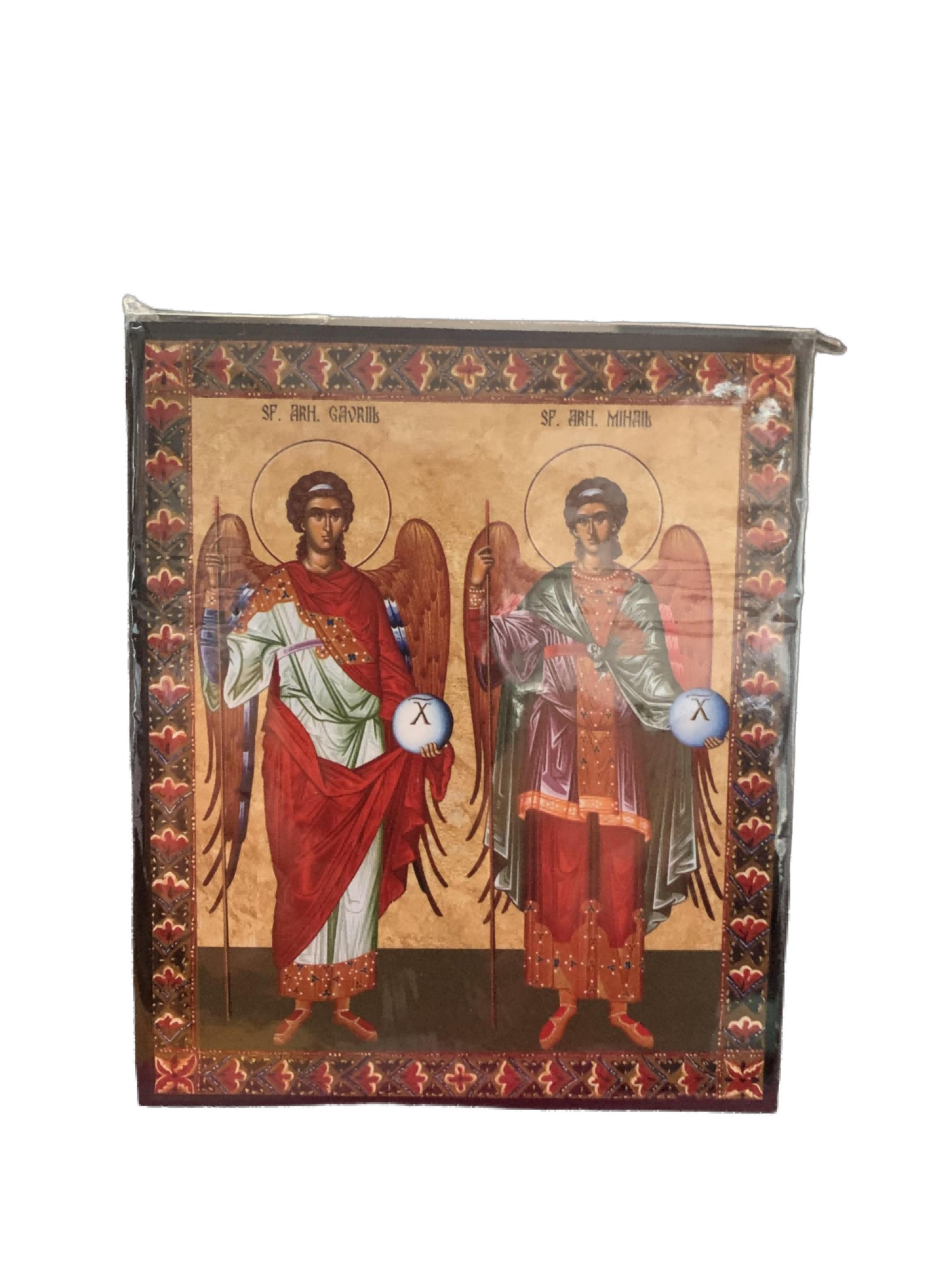 Icoana bizantina Sfintii Mihail si Gavril – 12×10 cm Sfintita