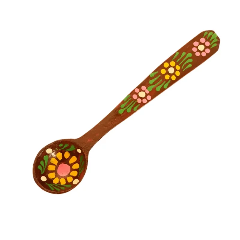 Lingurita din lemn pictata manual, decorativa – 15 cm