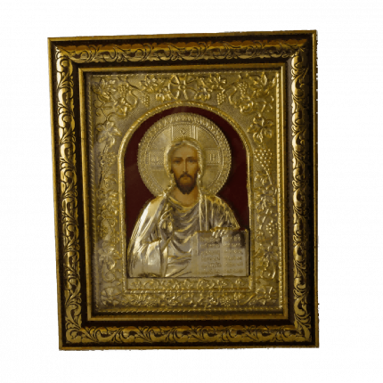 Icono dorado en rama - Bendición de Jesucristo, 15 x 25 cm, Sagrado