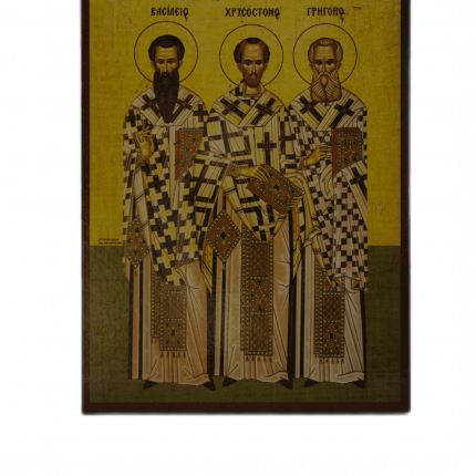 Icono de los Santos Tres Jerarcas - 14×19 cm, Producto Ortodoxo Ungido
