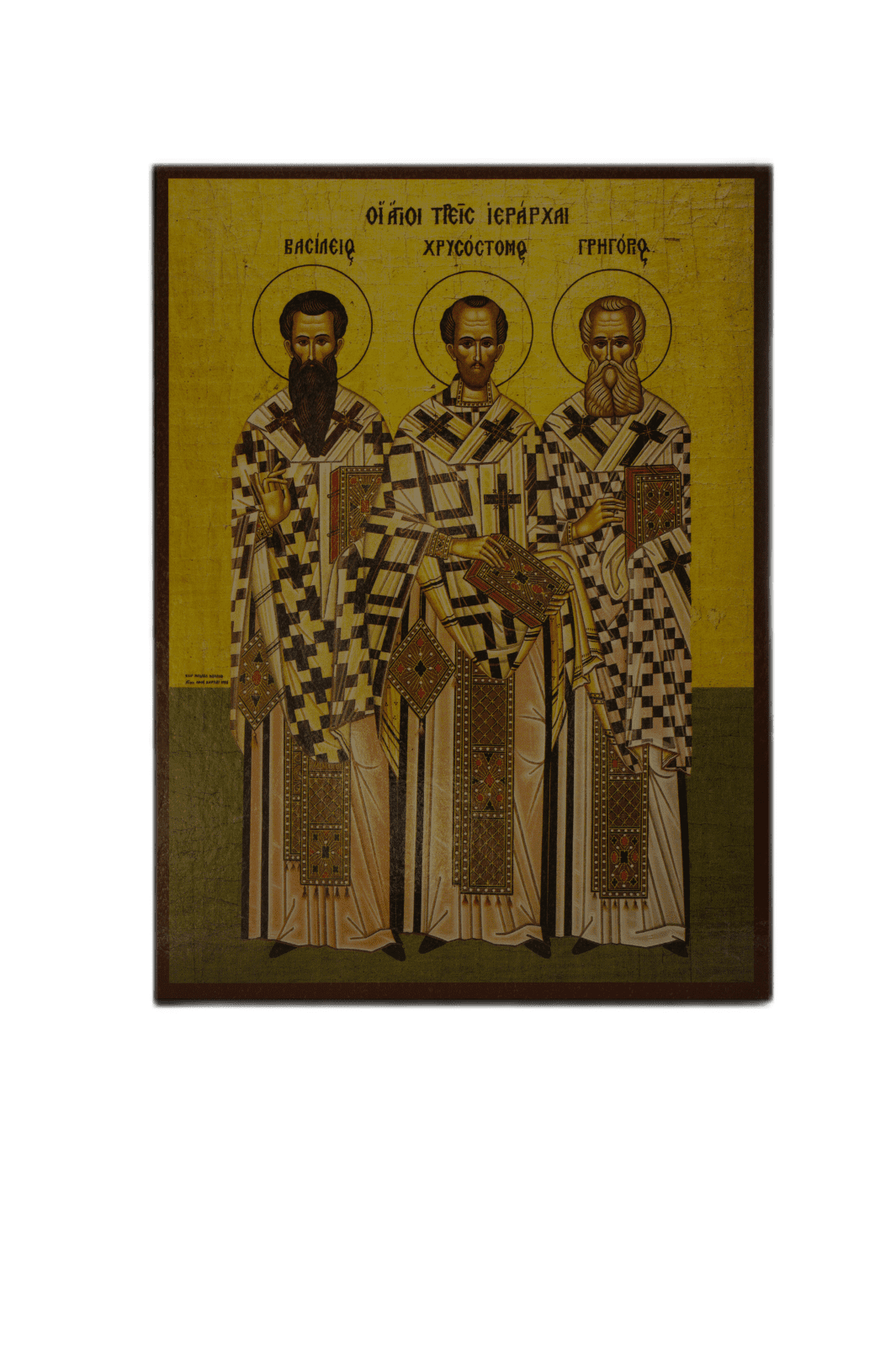 Icoană Sfinții Trei Ierarhi – 14×19 cm, Produs Ortodox Sfințit