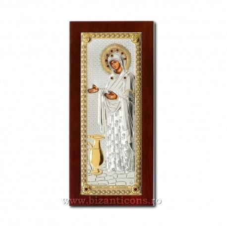 Icono plateado - Madre de Dios Gerontissa - Sporul casei 5x9 cm