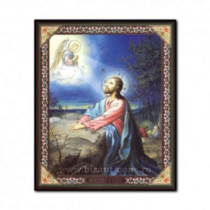 Icono sobre madera - El Salvador en el Huerto, 14×19 cm, Santificado