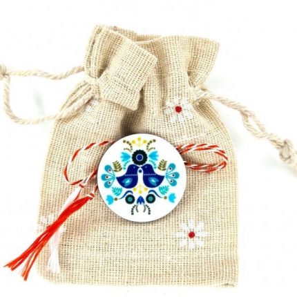 Broche Martisor Cristal de pájaro en una bolsa