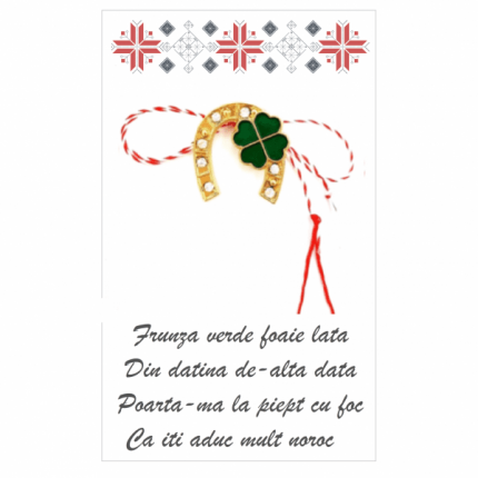 Martisor escoba Potcovita sobre cartón