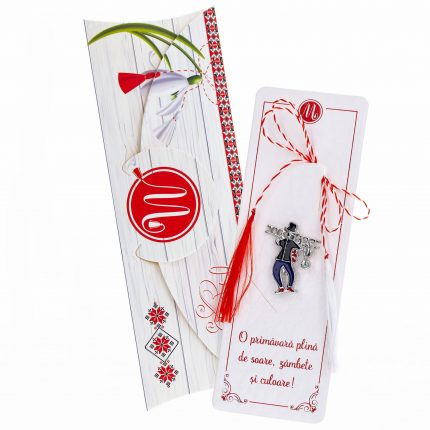 Mărțișor broche deshollinador alegre con bolsita de regalo y mensaje personalizado