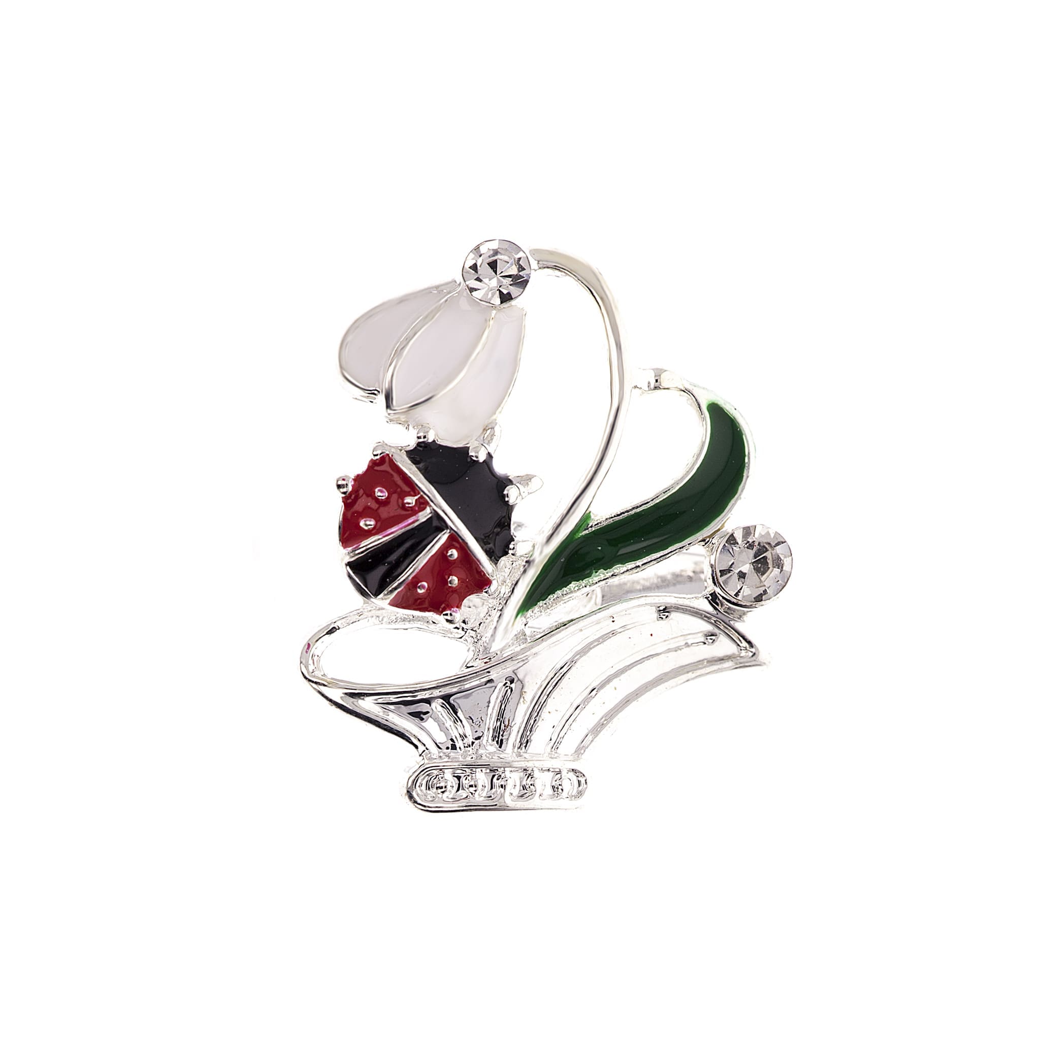 Mărțișor broche Zalia campanilla con mariquita con bolsita de regalo y mensaje personalizado 6 Mărțișor broșă Zalia Ghiocel cu gărgăriță cu punguță cadou și mesaj personalizat - Imagen 5